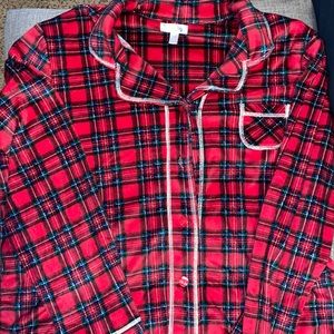 Plaid Pajama set top and bottoms
